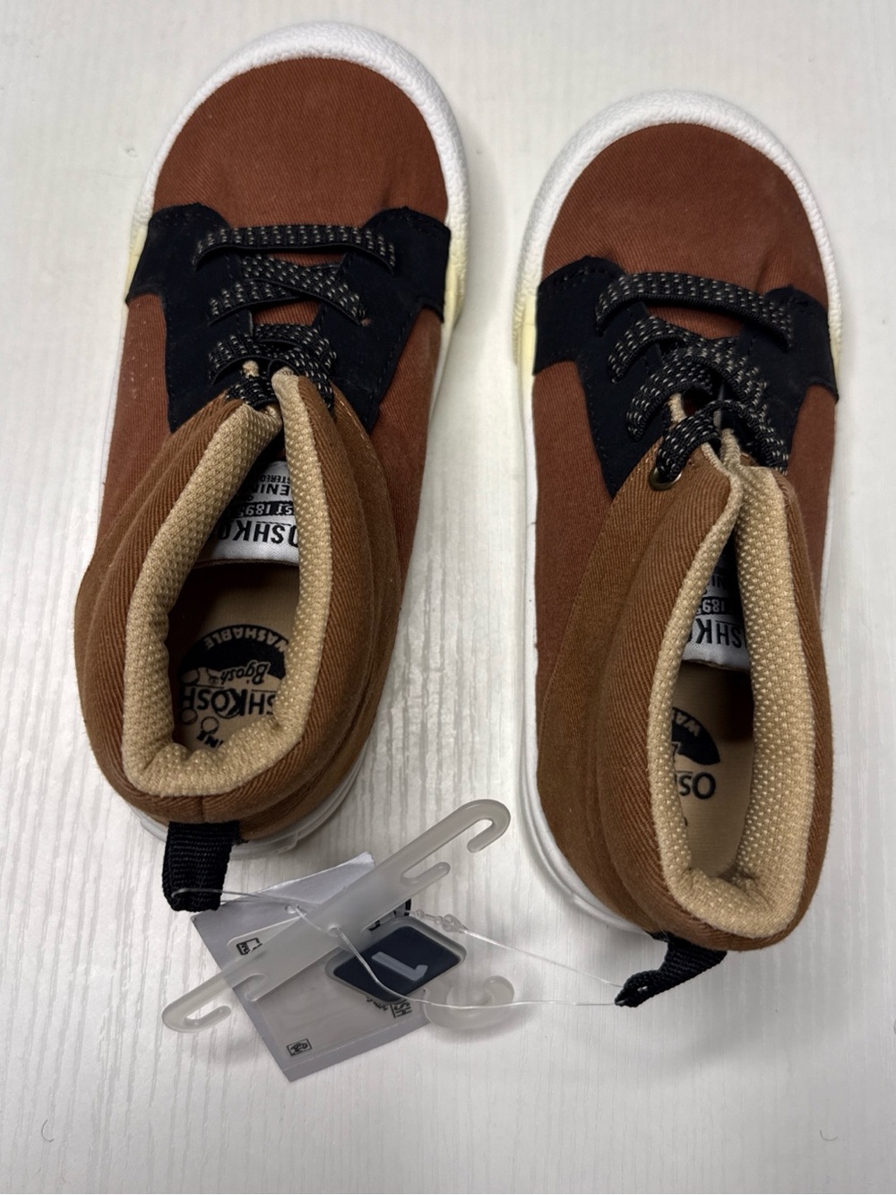 OshKosh B'gosh Brown and Black High-Top Kids Sneakers